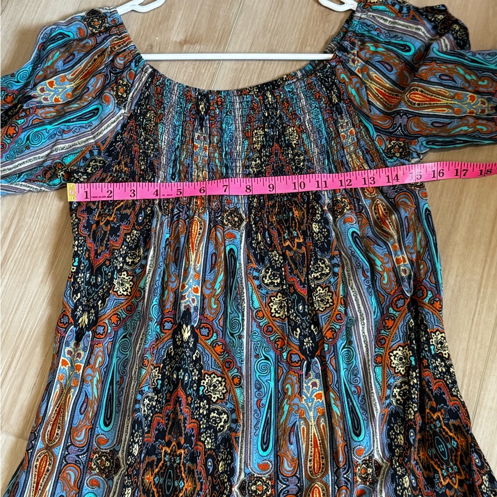 Band of Gypsies Multicolor Boho Long Sleeve Dress - Picture 6 of 7